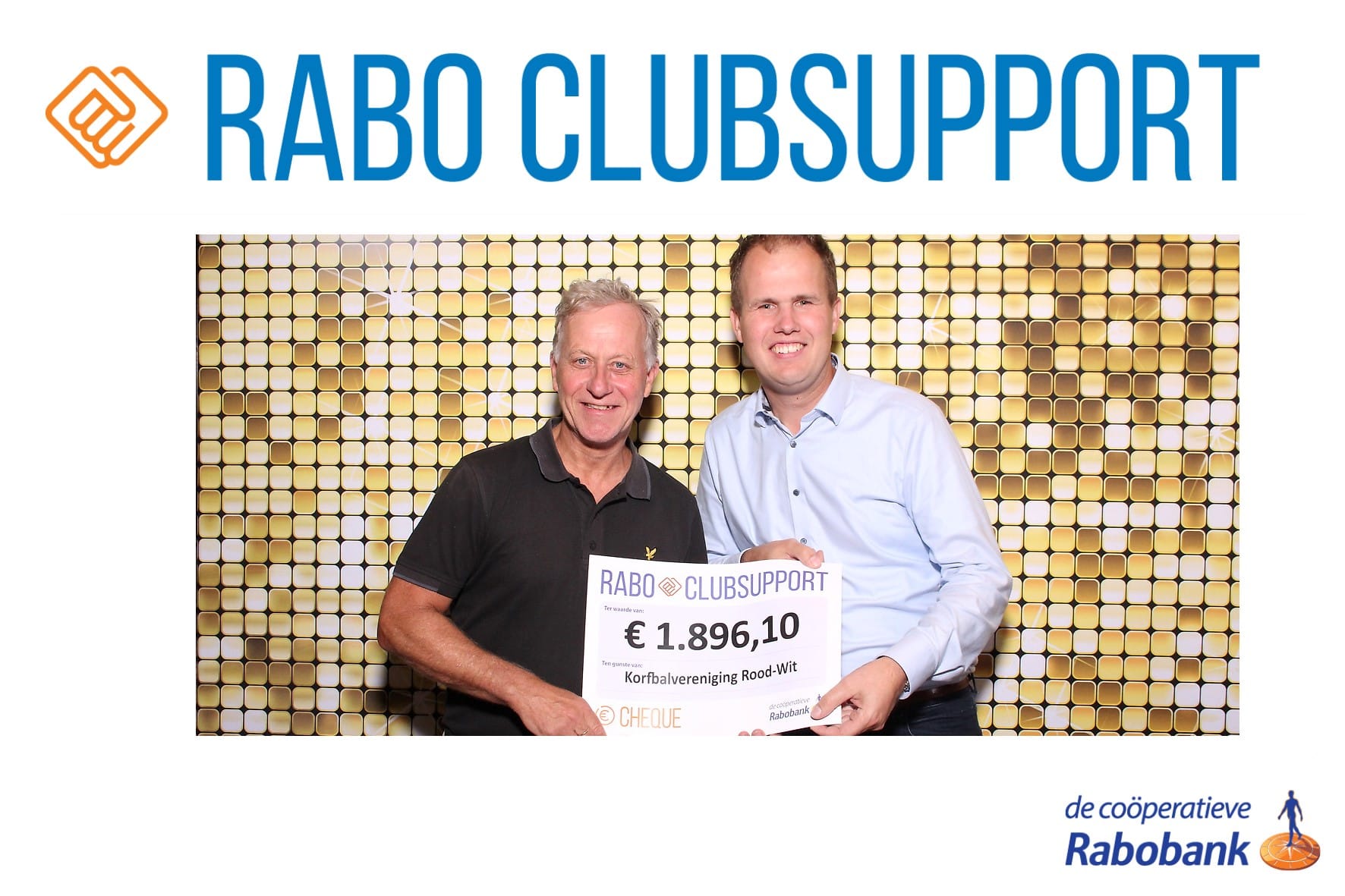 Rood-Wit ontvangt bijna € 1.900 via Rabo Clubsupport